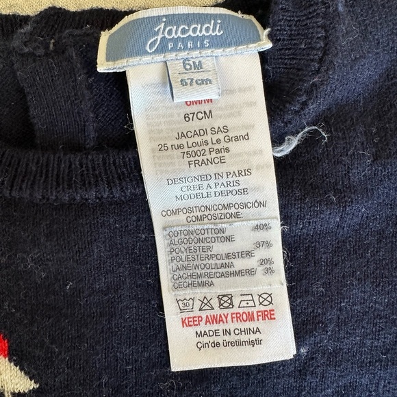 Jacadi 6 mo sweater onesie - Picture 2 of 4